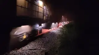 RAIL GRINDER GRINDING BEFORE AND AFTER COLLINS LANE (6Z02)