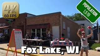 Driving Around Small Town Fox Lake, Wisconsin in 4k Video