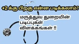 +2 க்கு பிறகு என்ன படிக்கலாம் | மருத்துவ படிப்புகள் | விளக்கங்கள் | Tamilstore | in Tamil