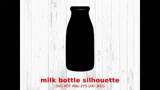 Vintage Milk Bottle Silhouette SVG, Dairy Clipart, Retro Bottle Vector, Classic Milk Bottle Digital