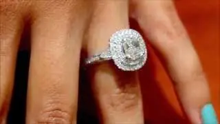 Princess Bride Diamonds Double Halo Cushion Engagement Ring