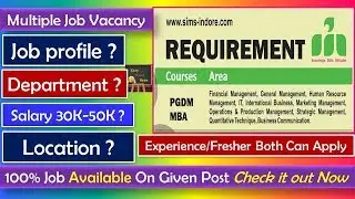 Jobs in Indore MP | Multiple Vacancy For All Experience & Fresher Job In MP By Easy Excel Gyan