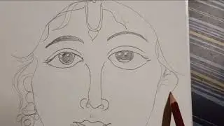 How to draw Shree Krishna pencil drawing 🪈🦚🦚🦚🦚