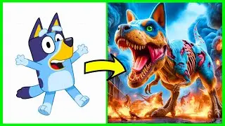 Bluey Characters as Zombie T-Rex Dinosaurs!: Rampage in Jurrasic Park - Bluey Mini Episode
