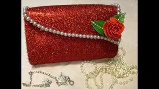 how to make no sew glitter foam sheet clutch / purse | very beutiful and attractive purse /clutch