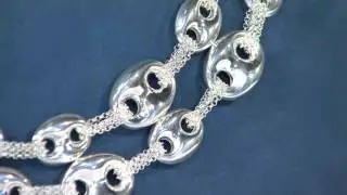 Sterling Silver Marine Link Chain Station Necklace by Silver Style on QVC