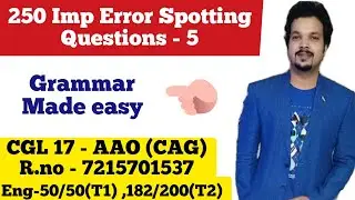 Error Spotting Questions for SSC CGL 2019 / CHSL 2019 - Part 5