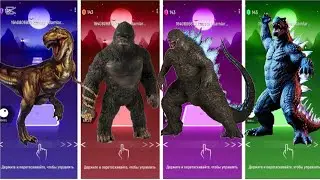 Ancient Sky Bronto 🦕 VS Savage T-Rex Hunter 🦖 | Tiles Hop Rhythm Battle 🎧⚡