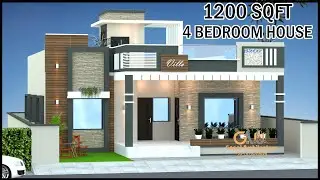 1200 SQFT  4 Room 3D Home Design, Modern Villa Design, Gopal Architecture