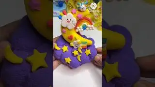 DIY cute 💞How to make easily moon with Super clay #trend #music #trending #funny #clay