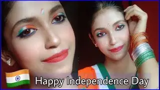 Independence Day makeup Look / Indian Flag Inspired Makeup / Tri Color Eye Makeup | Kheyali Kshetri