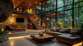 Forest View Living Room Jazz Ambient Music for Relaxation & Sleep 🌿