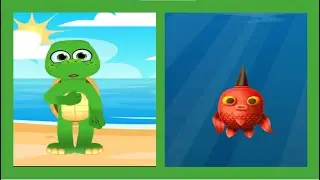 Animals for kids | Wild Life Animals | A Day in the Life: Tortoise and Fish l @SmartFunKids