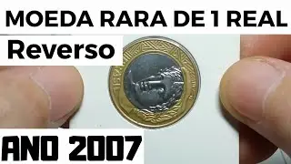 Moeda rara de 1 Real ano 2007. Reverso horizontal. Valor atualizado pelo cat&aacute;logo novo de 2018.