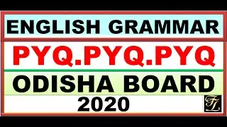 Class 10 Odisha Board English Grammar PYQ 2020 | BSE Odisha English Question Paper Solutions