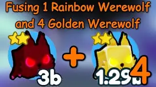 WHAT? Fusing 1 Rainbow Werewolf and 4 Golden Werewolf! (Pet Simulator X - HALLOWEEN)