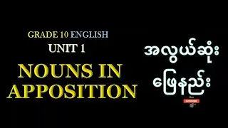Nouns in apposition Grade 10 English Unit 1 Grammar
