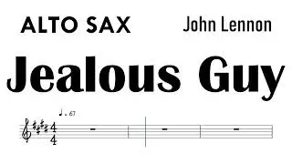 Jealous Guy Alto Sax John Lennon Sheet Music Backing Track Partitura