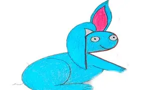 How to Draw A Rabbit after writing letter R _ Letter Toons _ step by step Drawing