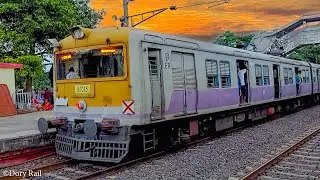 The beauty at dusk high speed 9 coach Sealdah EMU train skipping the station