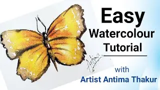Watercolour butterfly | Beautiful Easy Butterfly | Artist Antima Thakur | Art Value Drawing Tutorial