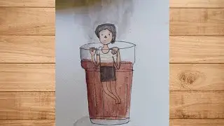 Chai /tea lovers🤩 | Creative Art on another level 😲😲😲 | Easy Water color painting  beginners