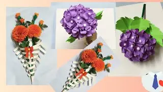 How to make flower with paper / kagojer phool banano/ Bouquet of flowers with paper / Paper Crafts
