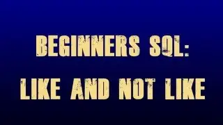 Beginners SQL - LIKE and NOT LIKE
