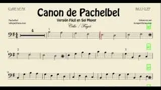 Pachelbel Canon Easy Sheet Music for Cello and Bassoon