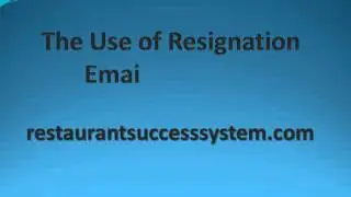 The Use of Resignation Email Template