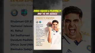 India's Squad & Playing XI 🥶 For West indies Tour