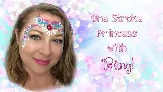 One Stroke Princess Face Painting tutorial with BLING!