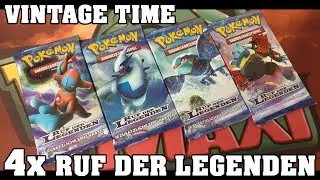 VINTAGE TIME!! 4x RUF DER LEGENDEN BOOSTER - Pok&eacute;mon Opening [Deutsch/German]