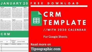 Google Sheets CRM Template with 2020 Calendar ► Free Download