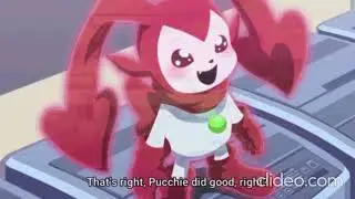 Digimon Wormmon Armor Shinka! Pucchiemon! Wormmon Armor Digivolves with Digimental of Kindness.
