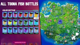 All Toona Fish Color Bottle LOCATIONS & TIMESTAMPS - How to UNLOCK TOONA FISH | Fortnite Season 8