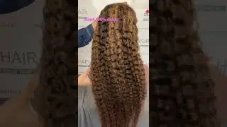 34inch deep curly frontal wig 200% density, popular hair color , highlight curly wigs