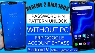Realme 2 (RMX1805) pattern Frp Unlock Without Pc | Realme 2 Hard Reset | Realme 2 Frp Bypass