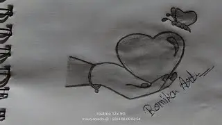 #hand with  beautiful  heart  pencil  art  by romika maurya....