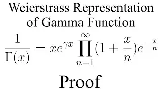 Weierstrass Representation of Gamma Function
