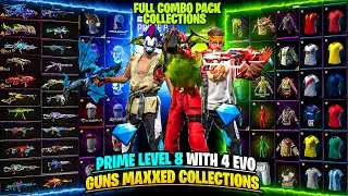 FREE FIRE PRIME LEVEL 8 ID SELL❤&zwj;🔥||4 EVO GUNS MAXXED COLLECTIONS💥||OLD DRESS COLLECTION ID TAMIL✅