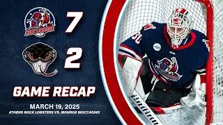Rock Lobsters vs. Monroe Moccasins | 3.19.25 Highlights | FPHL