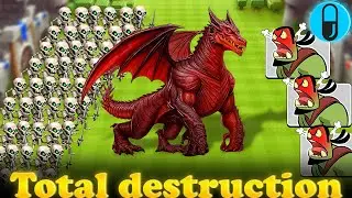 Total Destruction! Epic Dragon & Skeleton Army Attack | Castle Crush