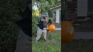 AMERICAN HERO VS PUMPKIN @csknives #coldsteelknives #edc #shorts #warhammer #heroic #hero