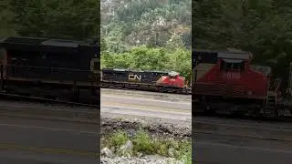 TRAIN SNAKING ALONG THE TRANS CANADA HWY #shorts