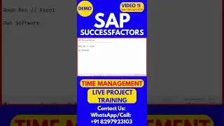 SAP SuccessFactors Time Management Training Online Class 11 19th April2025#sapsuccessfactorstraining
