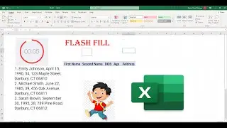 Using Flash Fill in Excel to Split Data from One Cell into Multiple Cells