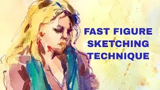 Figure sketching - fast drawing techniques with oil pastels and watercolor