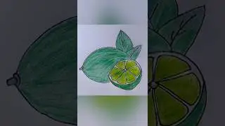 Fresh green lemon drawing || labu #fresh #Lemon #drawing #art #drawing #short #youtubeshort #foryou