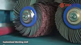 CNC/PLC Automated Finishing Cell for Metal Sheets Grinding Edge Rounding deburring Satin Finishing